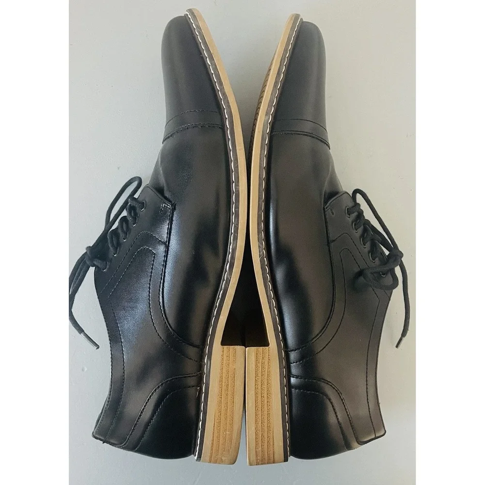 RJ Colt Ppaul Shoes Mens 13W Black Cap Toe Oxford Derby Dress Ppaul